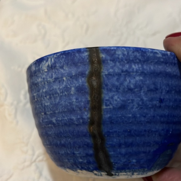 McCarty pottery cobalt blue ball 4 1/4”diameter 2 3/4”deep.MS mud from the Delta - Picture 3 of 4